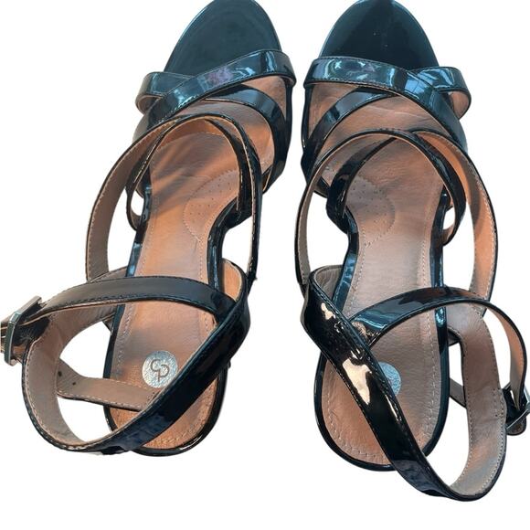 CP Statement Heels Sleek Black Strappy Stiletto Women’s 8.5 Elegant Edge NWOT - Picture 7 of 9